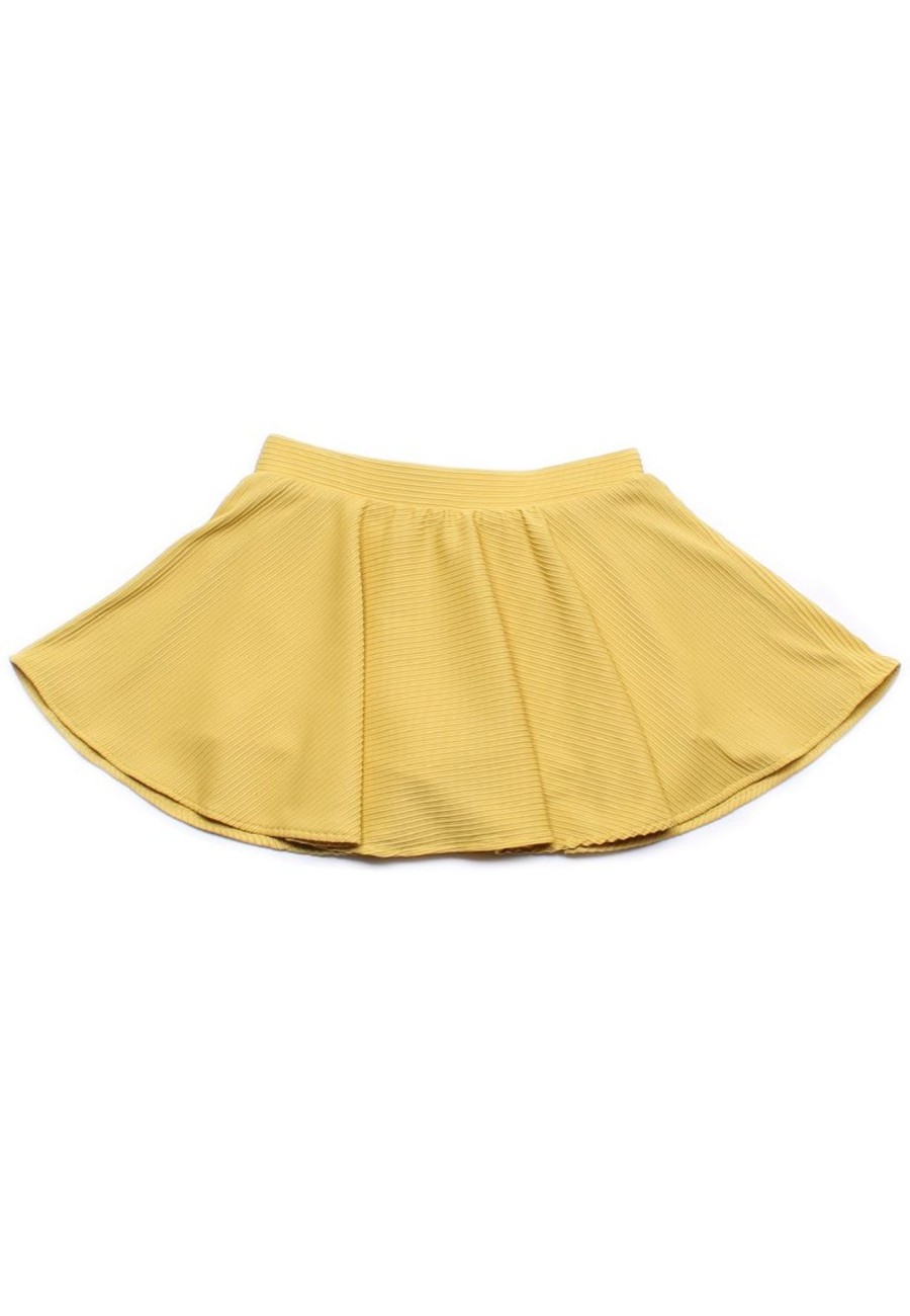 Girls moleyapparels | Ridged Fabric Skirt Yellow (Girl'S Bottom)