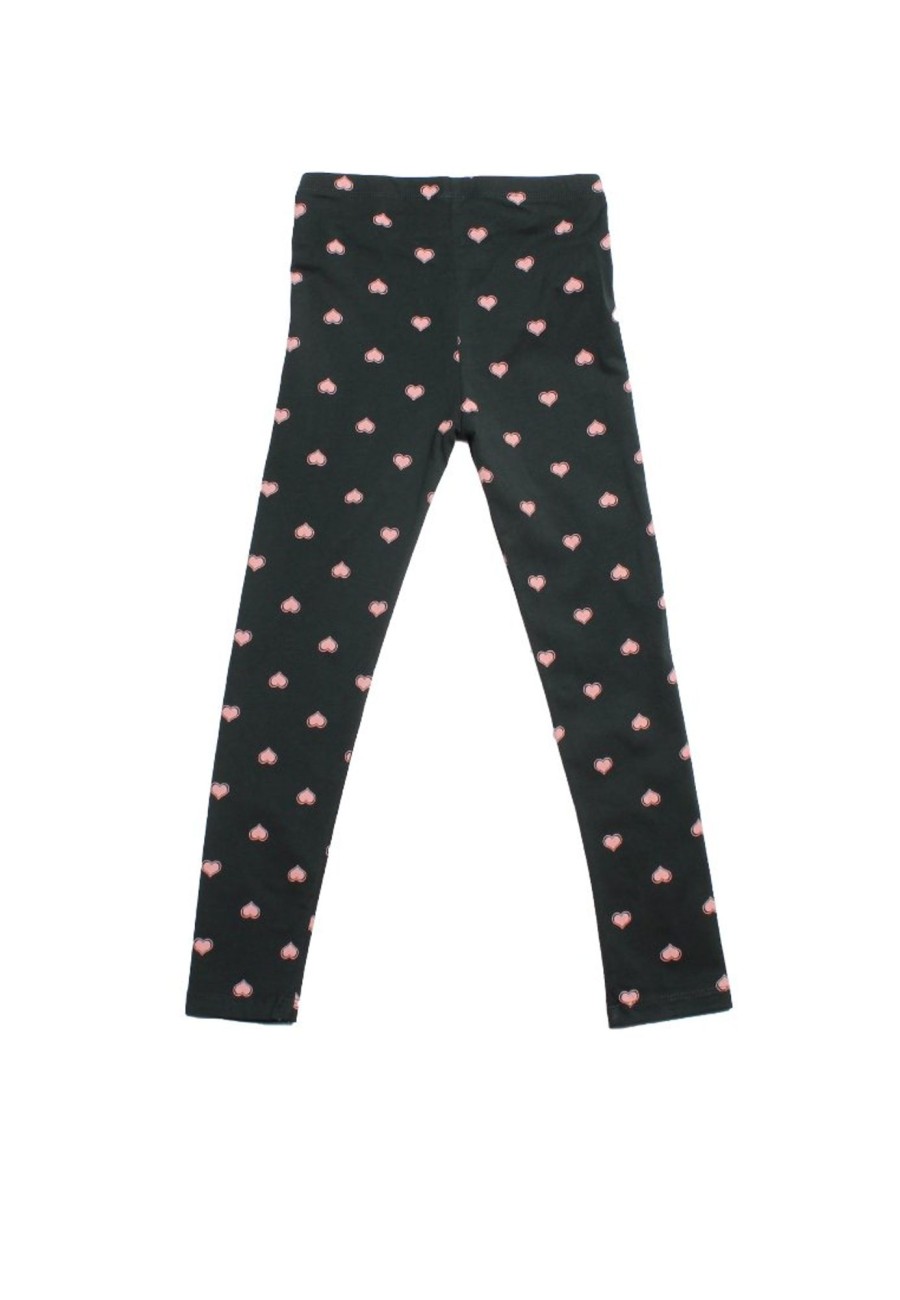 Matching Sets moleyapparels | Double Hearts Print Leggings Darkgreen (Girl'S Bottom)