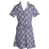 Matching Sets moleyapparels | Peranakan Inspired Print Button Down Dress Navy (Girl'S Dress)