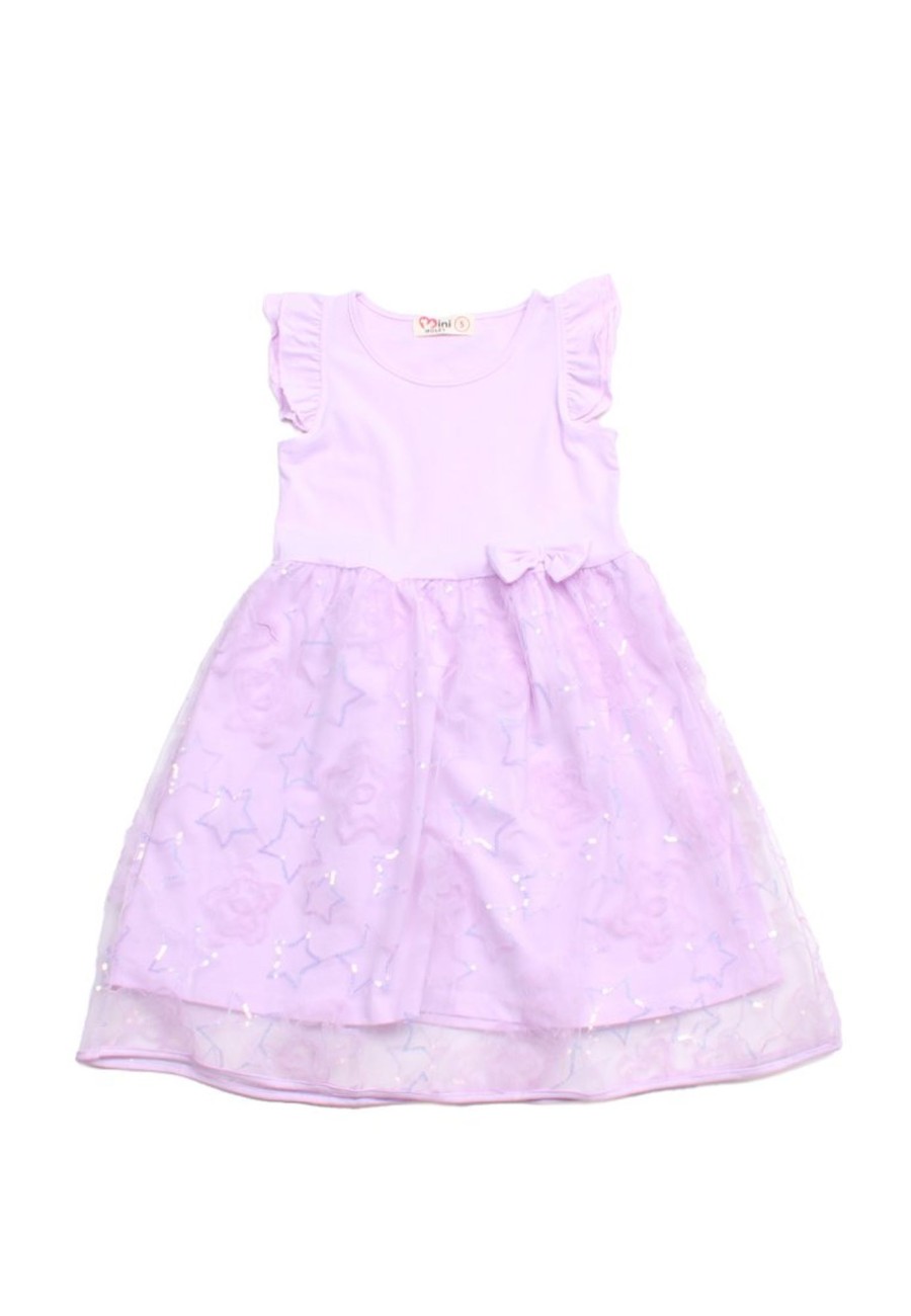 Girls moleyapparels | Star Sequin Bubble Dress Purple (Girl'S Dress)