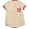 Matching Sets moleyapparels | Motif Detailed Pocket Premium Short Sleeve Shirt Khaki (Boy'S Shirt)