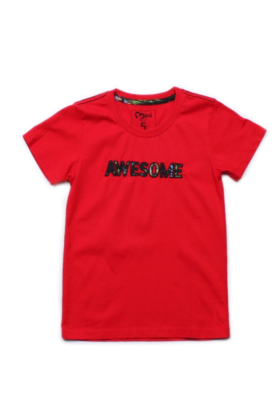 Matching Sets moleyapparels | Awesome Foliage Applique T-Shirt Red (Boy'S T-Shirt)