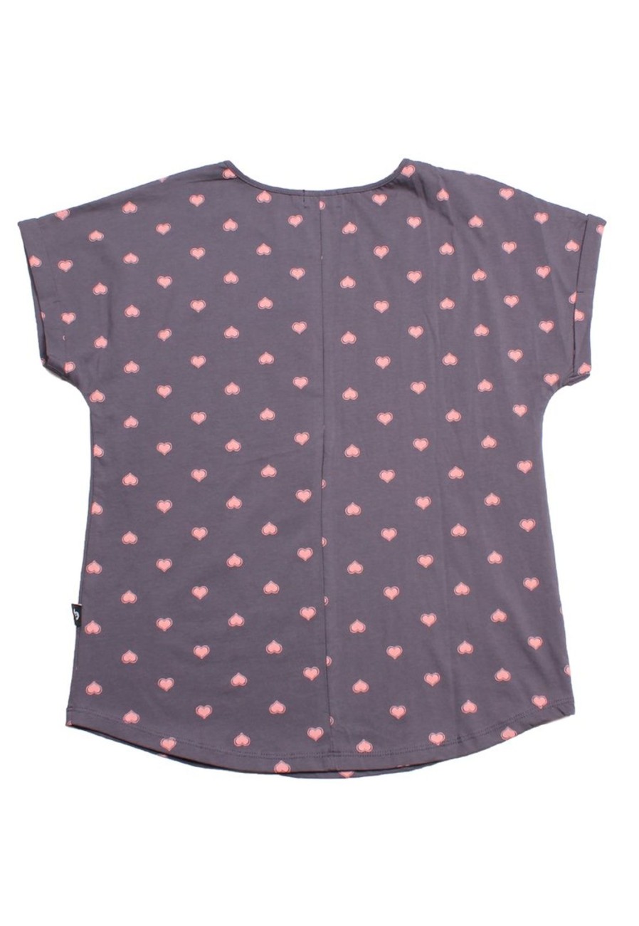 Matching Sets moleyapparels | Double Hearts Print Blouse Grey (Ladies' Top)