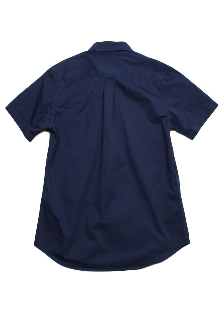 Matching Sets moleyapparels | Classic Double Pocket Short Sleeve Men'S Shirt Navy