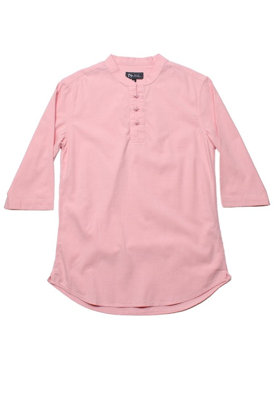 Matching Sets moleyapparels | Oriental Styled 3/4 Sleeve Shirt Pink (Men'S Shirt)