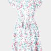 Ladies moleyapparels | Floral Print Flare Dress White (Ladies' Dress)