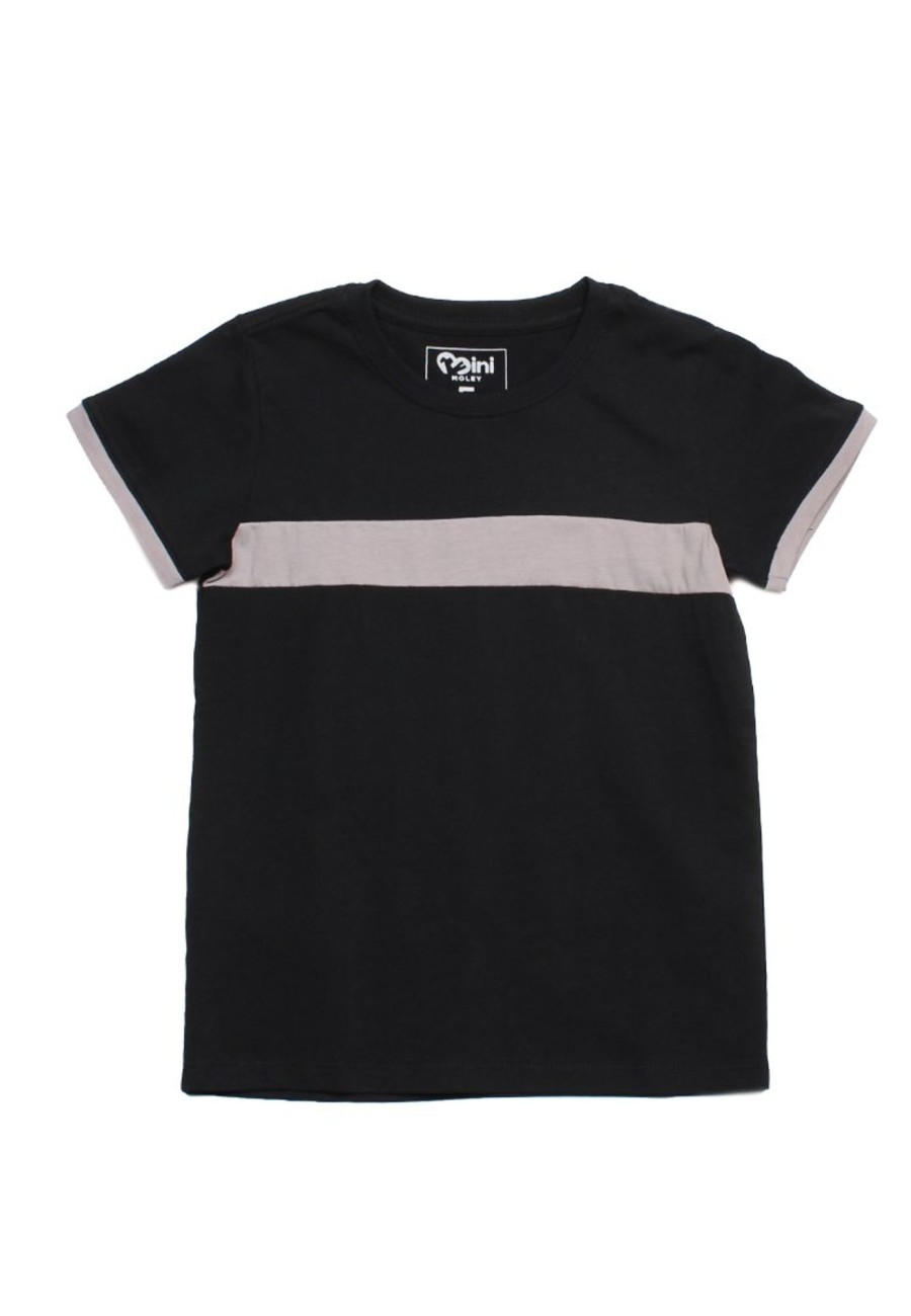 Matching Sets moleyapparels | Colour Block Panel T-Shirt Black (Boy'S T-Shirt)