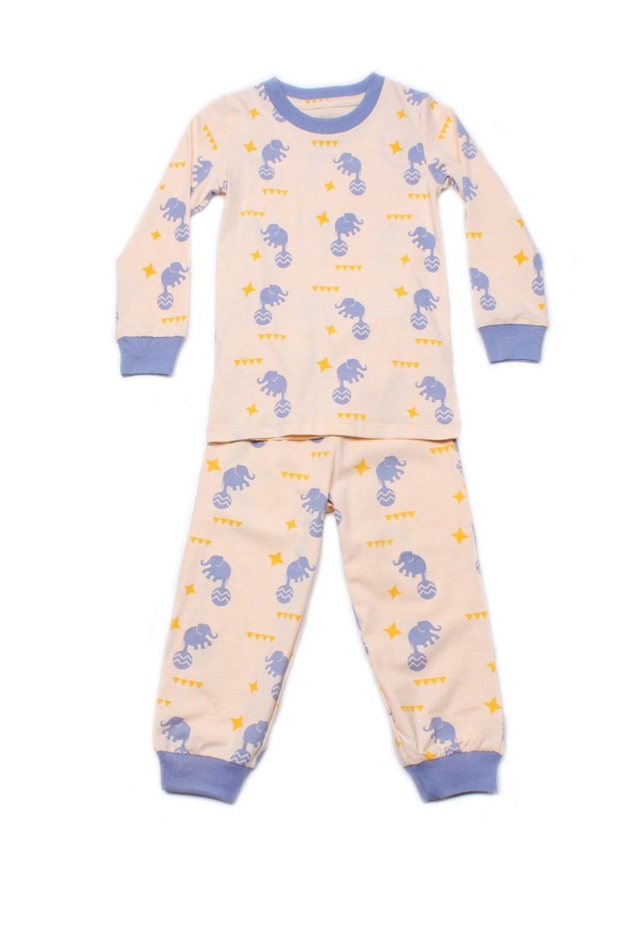 Kids Pyjamas moleyapparels | Elephant Print Pyjamas Set Orange (Kids' Pyjamas)