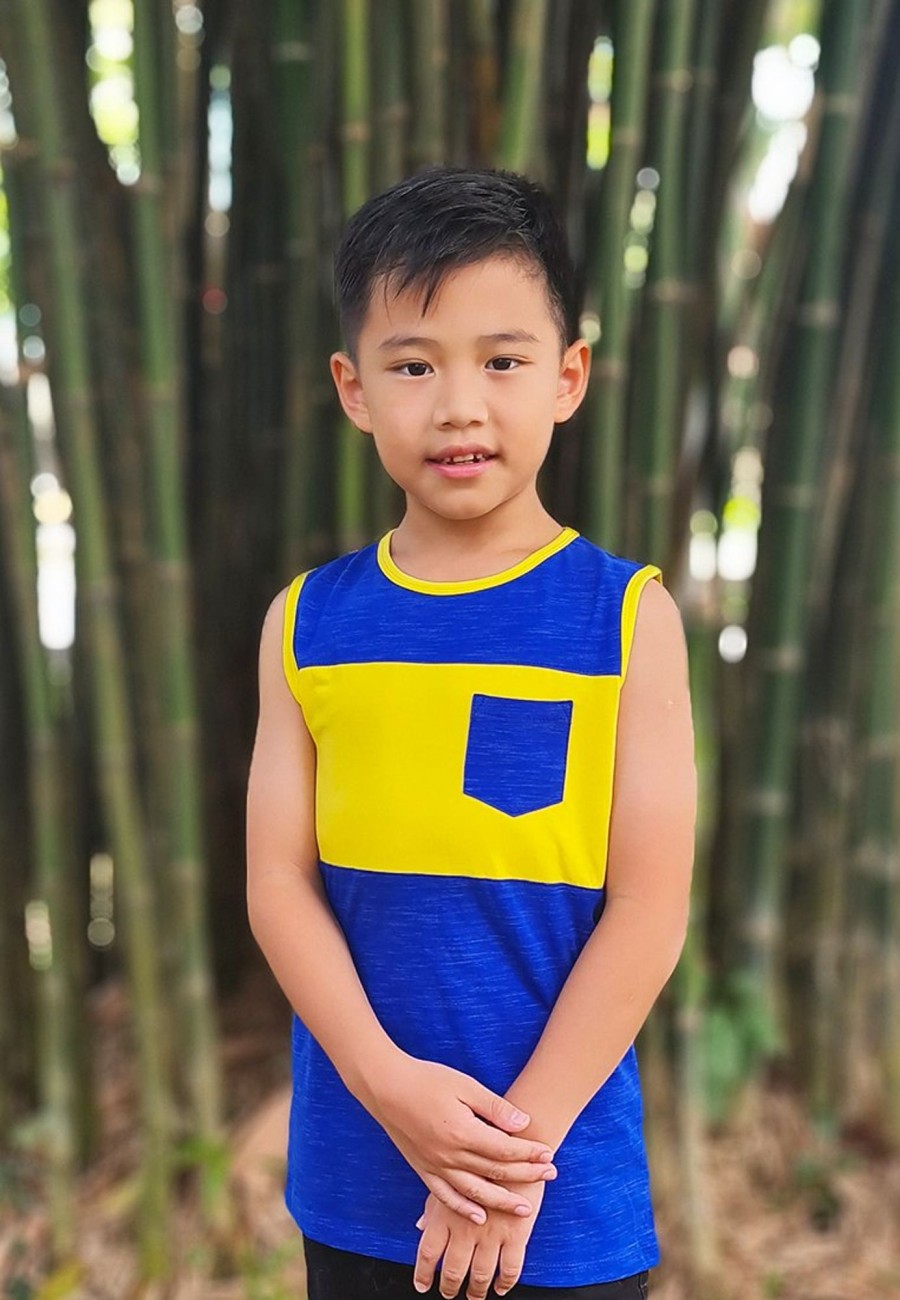 Boys moleyapparels | Colour Block Pocket Singlet Blue (Boy'S Singlet)