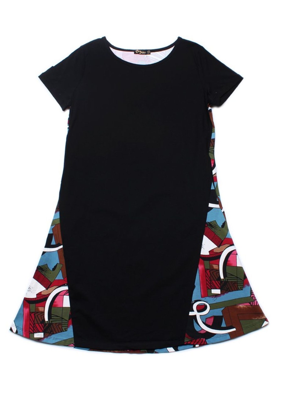 Ladies moleyapparels | Abstract Art Shift Dress Black (Ladies' Dress)