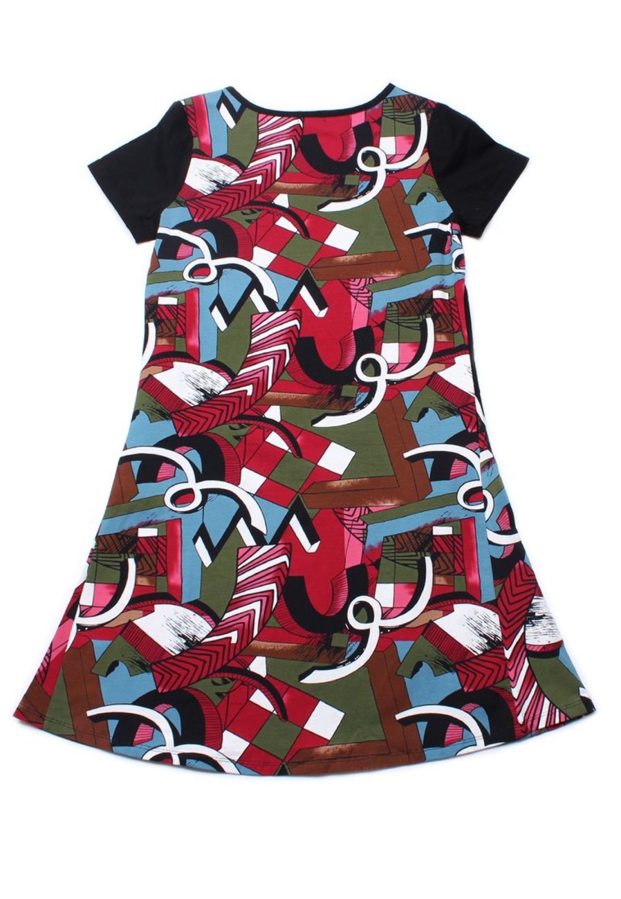 Ladies moleyapparels | Abstract Art Shift Dress Black (Ladies' Dress)