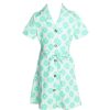 Matching Sets moleyapparels | Peranakan Inspired Print Button Down Dress Green (Girl'S Dress)