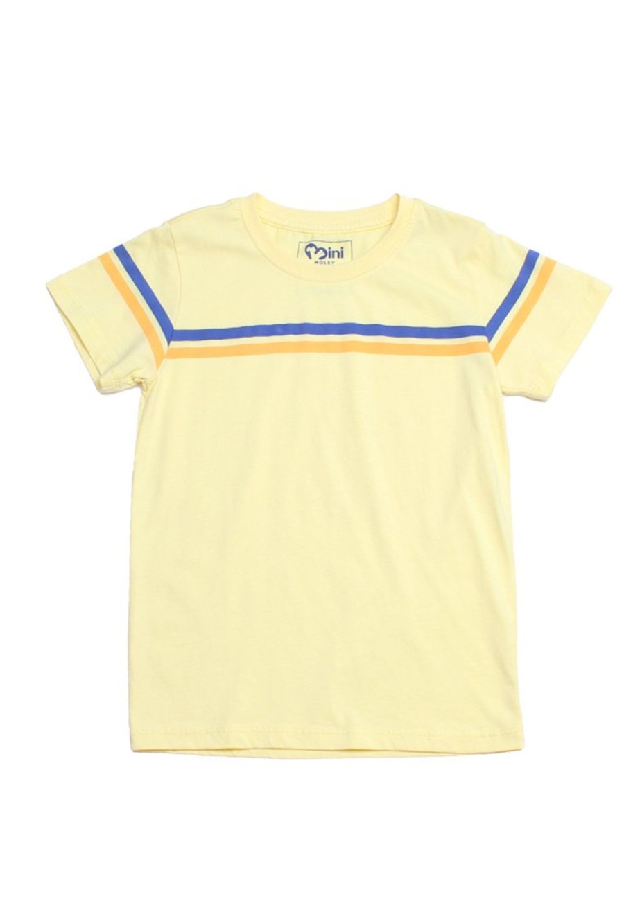 Matching Sets moleyapparels | Twin Colour Stripe T-Shirt Yellow (Boy'S T-Shirt)