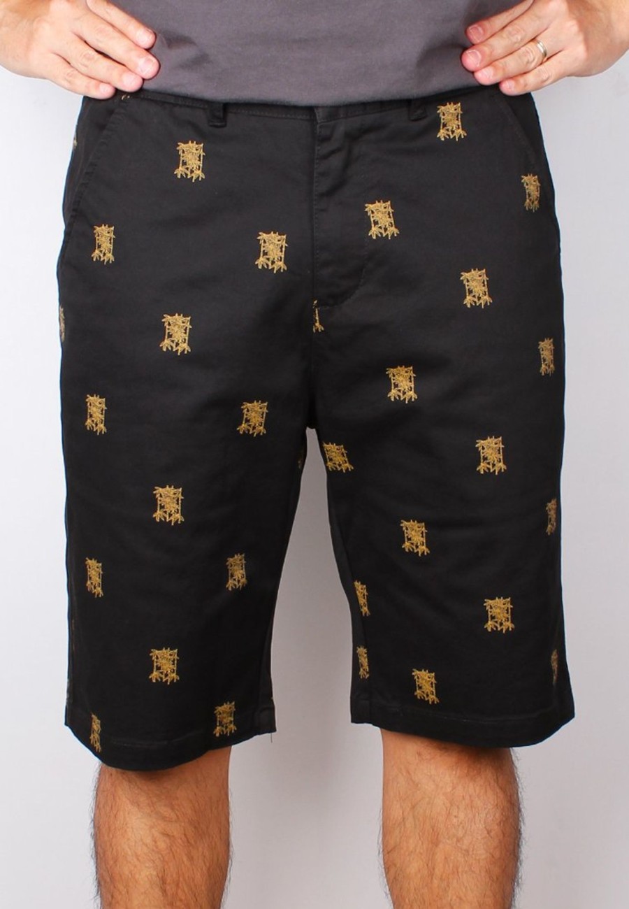 Men moleyapparels | Bamboo Print Bermudas Black (Men'S Bottom)