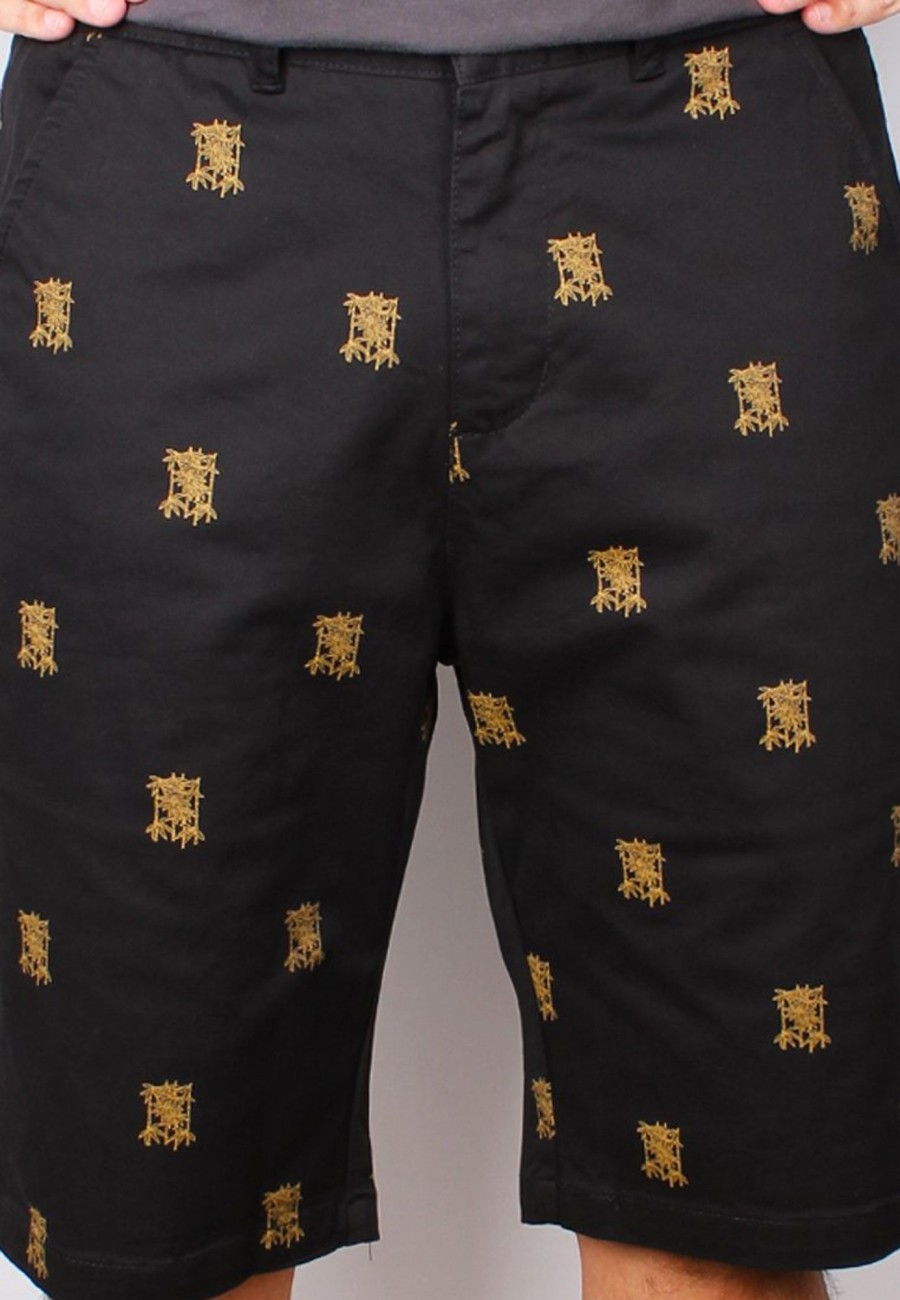 Men moleyapparels | Bamboo Print Bermudas Black (Men'S Bottom)