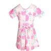 Matching Sets moleyapparels | Peont Floral Print Girl'S Flare Dress Pink