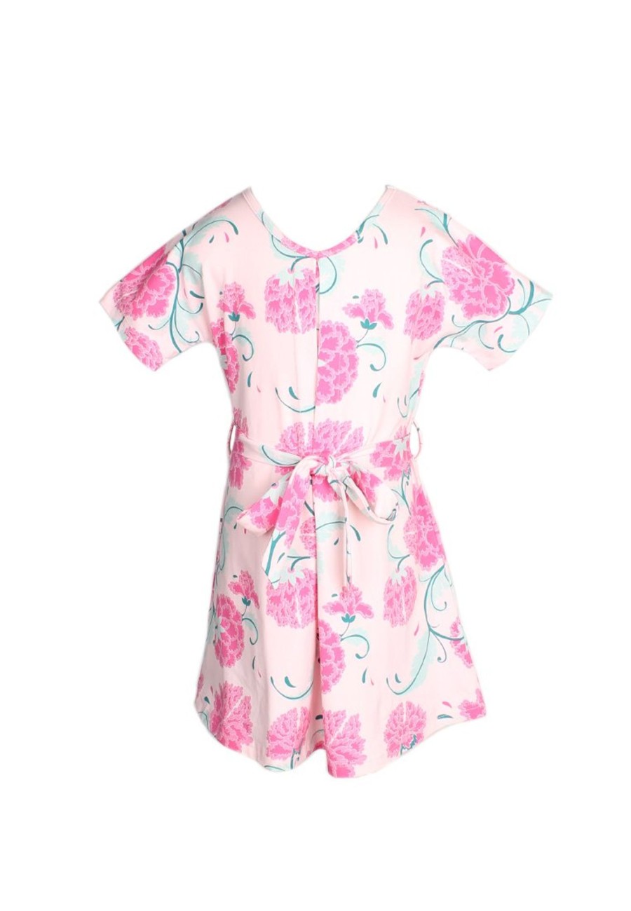 Matching Sets moleyapparels | Peont Floral Print Girl'S Flare Dress Pink