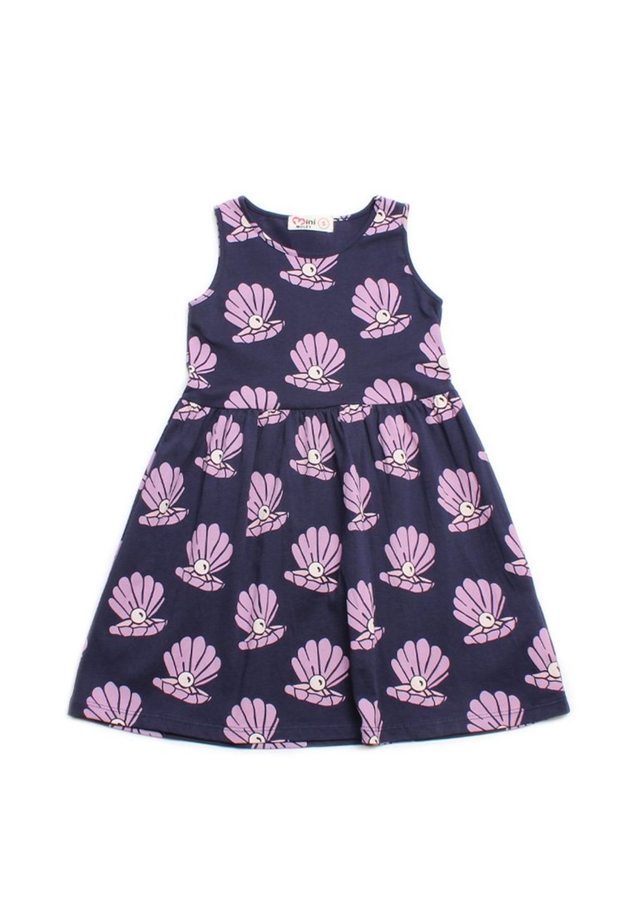 Girls moleyapparels | Pearl Oyster Print Dress Navy (Girl'S Dress)