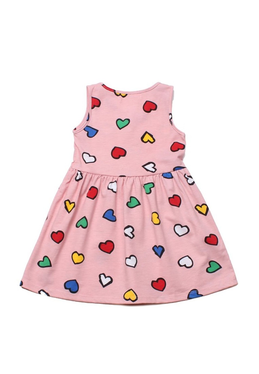 Girls moleyapparels | Colour Hearts Print Dress Pink (Girl'S Dress)