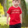 Matching Sets moleyapparels | Twin Panel Peranakan Inspired Print T-Shirt Red (Boy'S T-Shirt)