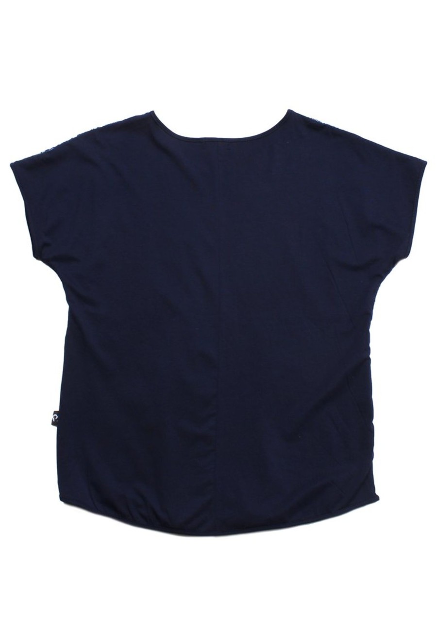 Ladies moleyapparels | Sequin Floral Premium Blouse Navy (Ladies' Top)