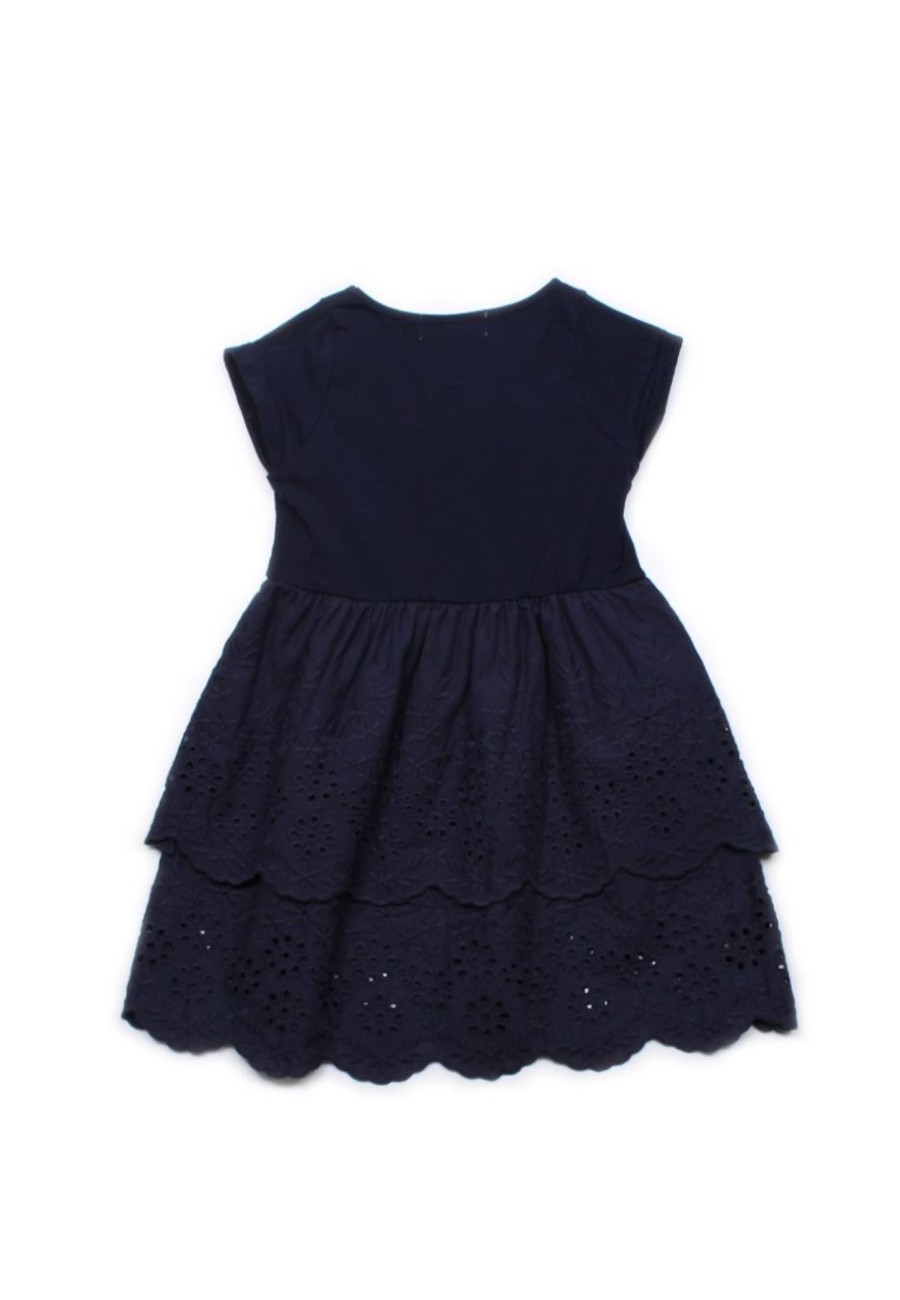 Girls moleyapparels | Eyelet Layered Premium Dress Navy (Girl'S Dress)