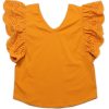 Ladies moleyapparels | Ruffles V-Neck Eyelet Blouse Yellow (Ladies' Top)