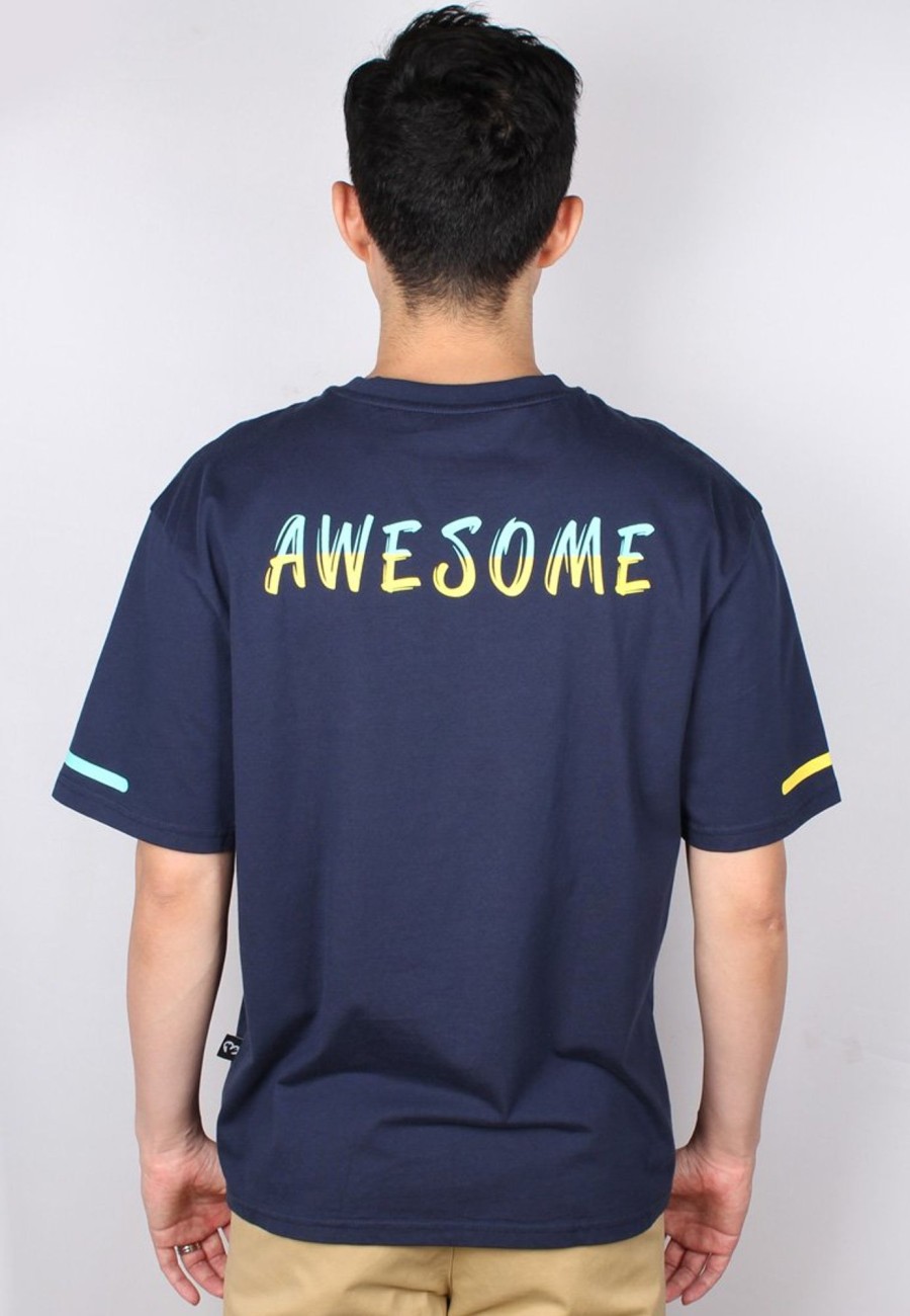 Men moleyapparels | Awesome Oversized T-Shirt Navy (Men'S T-Shirt)