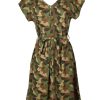 Ladies moleyapparels | Camo Print Nursing Flare Dress Green (Ladies' Dress)