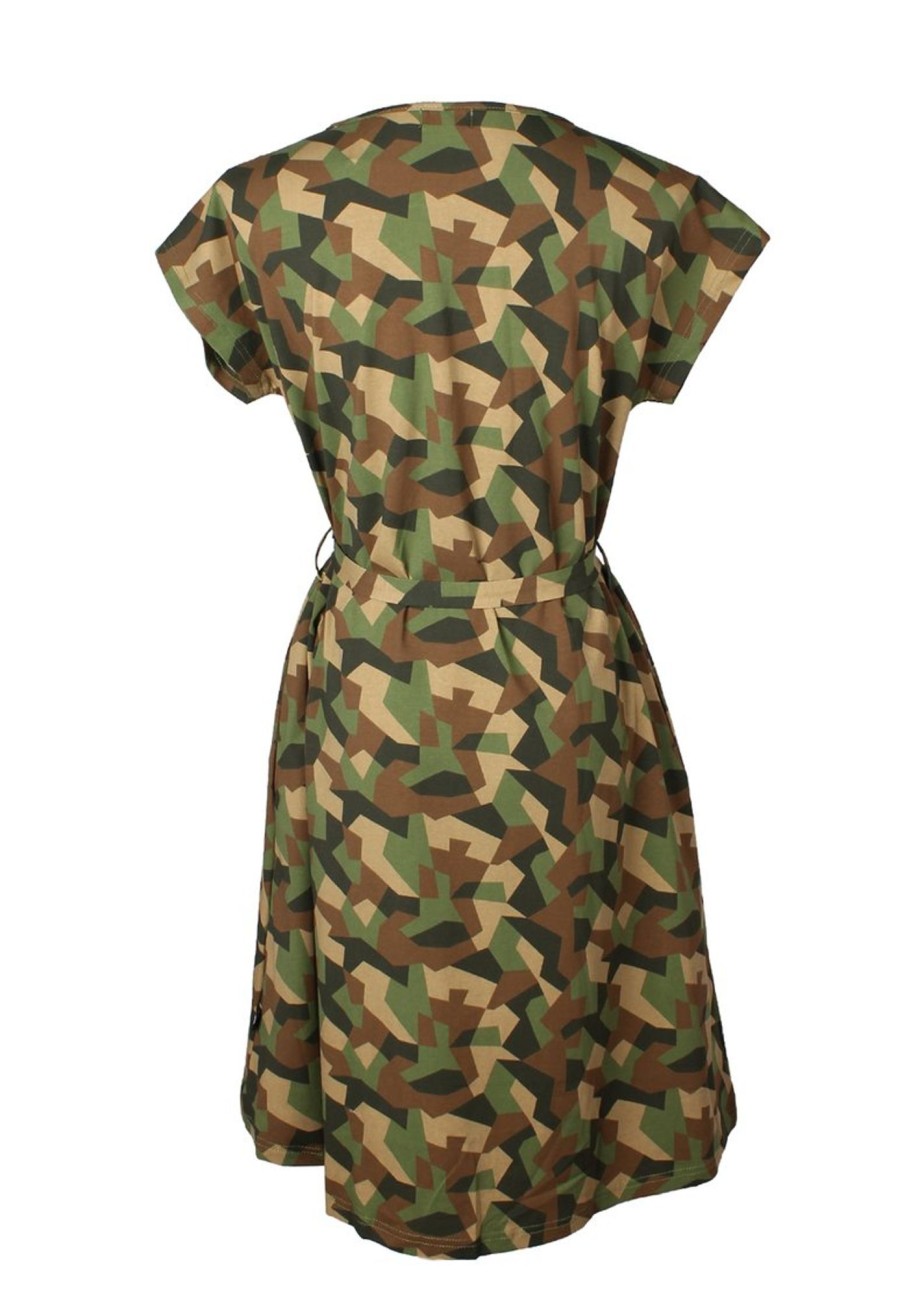 Ladies moleyapparels | Camo Print Nursing Flare Dress Green (Ladies' Dress)