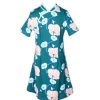 Matching Sets moleyapparels | Lotus Foliage Print Cheongsam Inspired Dress Turquoise (Girl'S Dress)