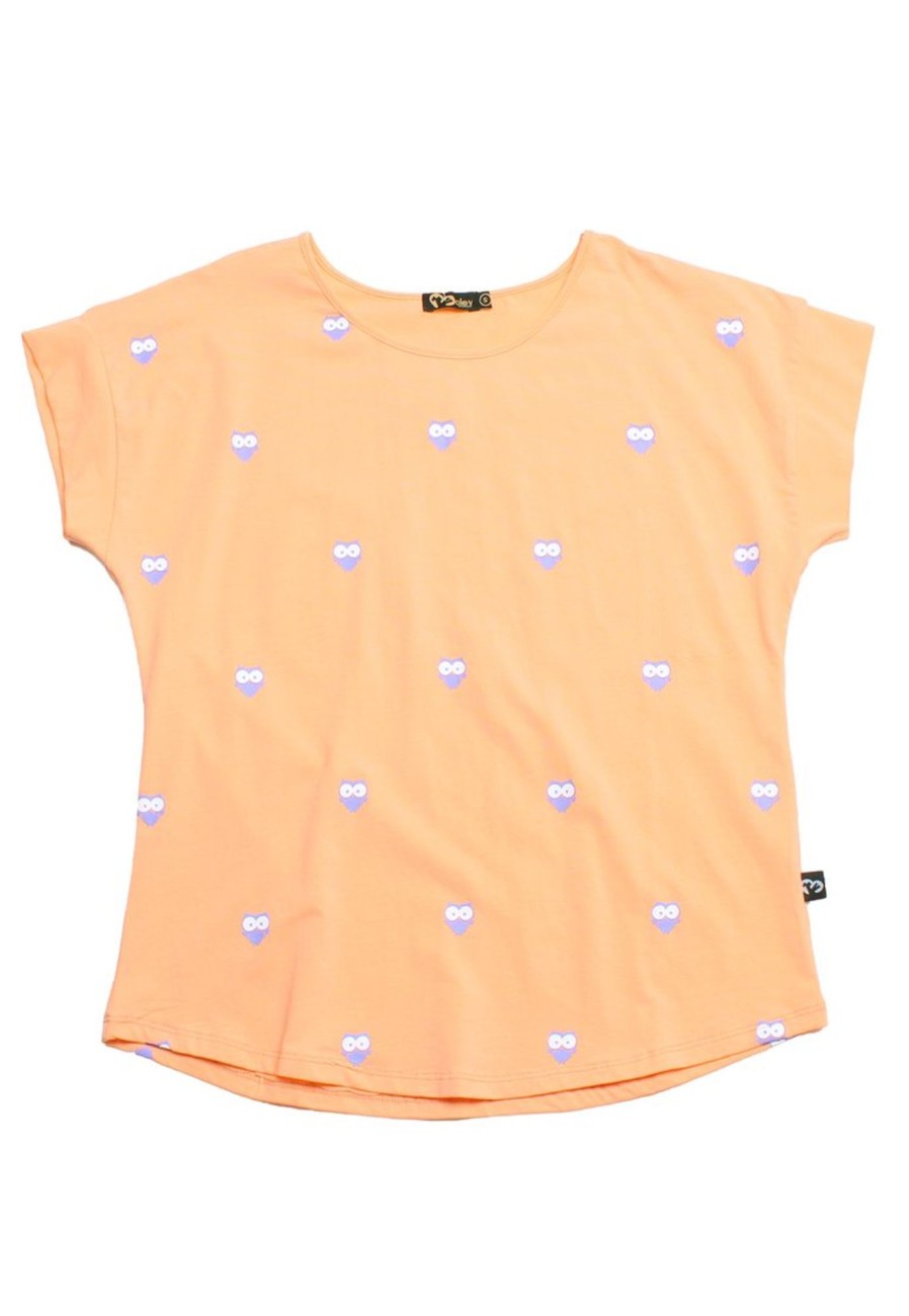 Ladies moleyapparels | Owl Print Blouse Orange (Ladies' Top)