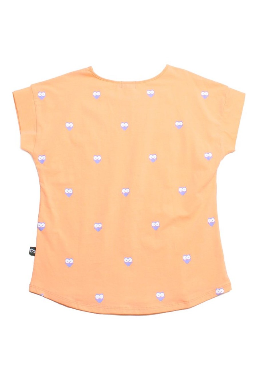 Ladies moleyapparels | Owl Print Blouse Orange (Ladies' Top)