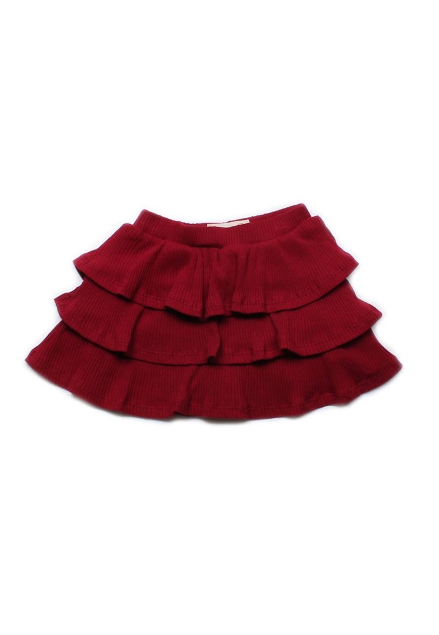 Girls moleyapparels | 3 Tier Ribbed Skirt Red (Girl'S Bottom)