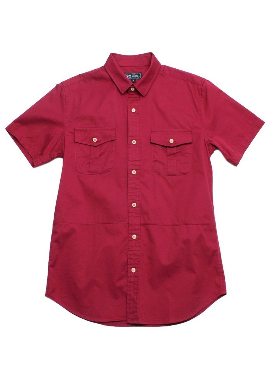 Matching Sets moleyapparels | Classic Double Pocket Short Sleeve Men'S Shirt Red