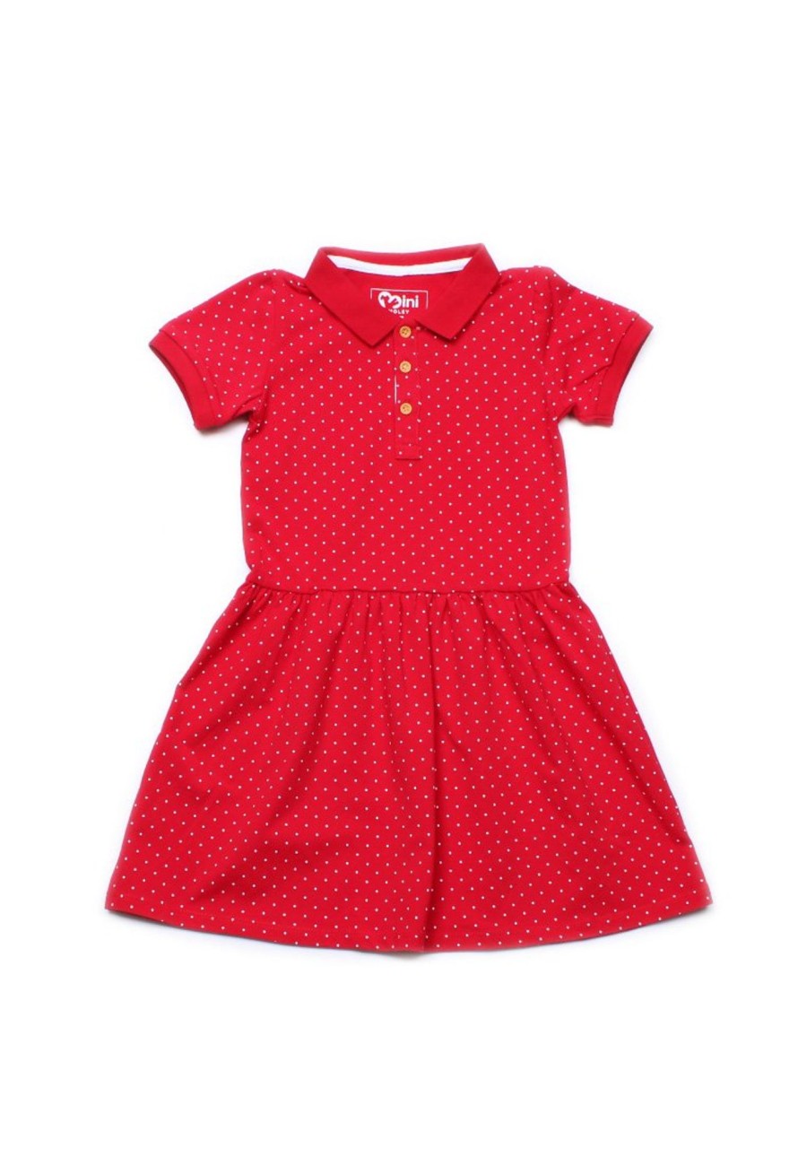 Matching Sets moleyapparels | Polka Dot Polo Dress Red (Girl'S Dress)