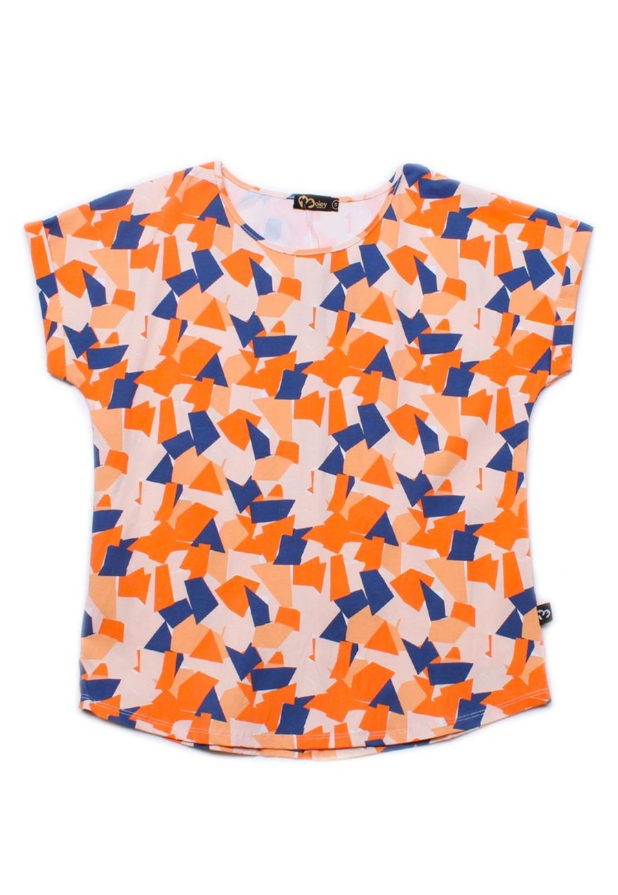 Ladies moleyapparels | Mosaic Print Blouse Orange (Ladies' Top)