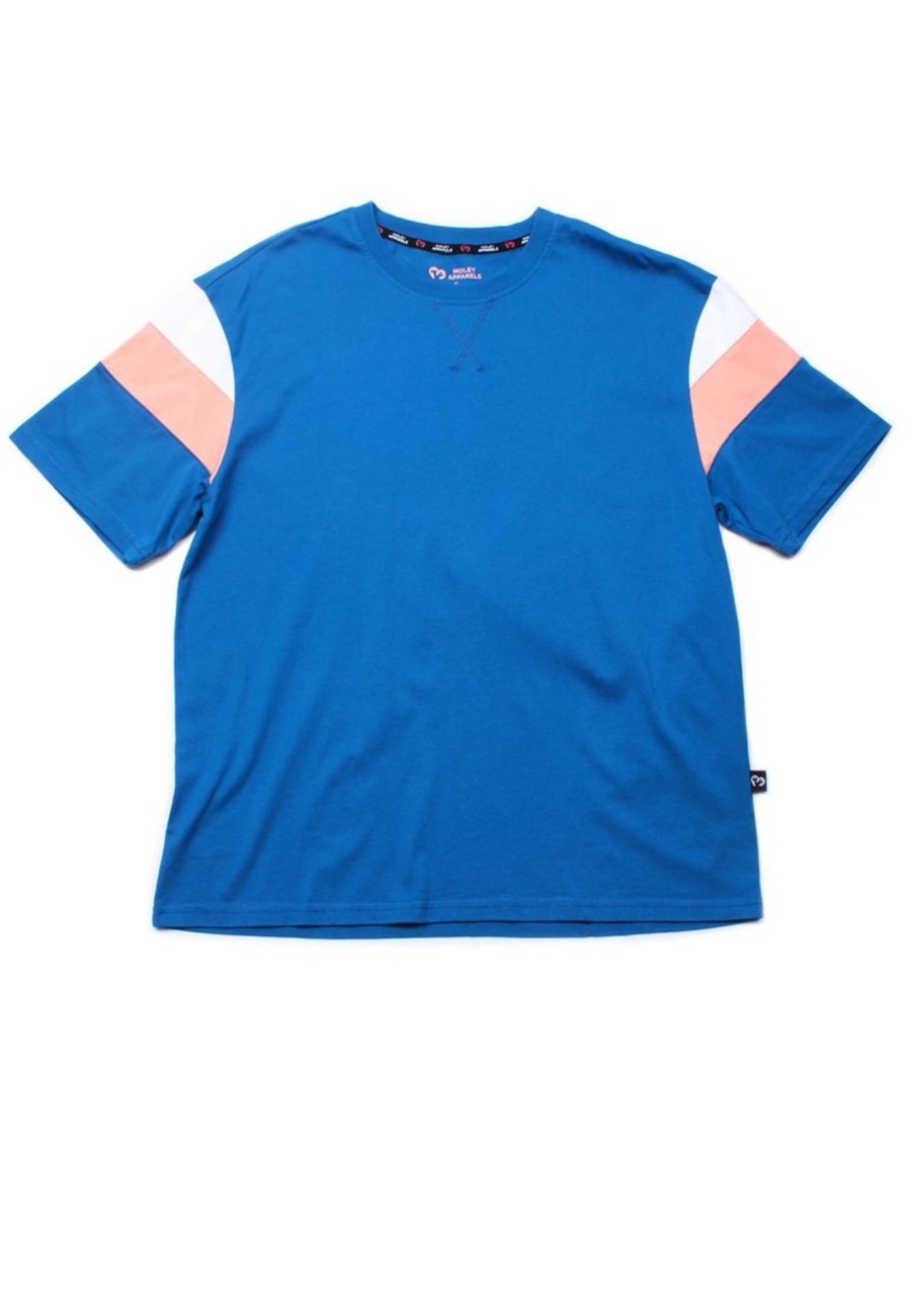 Men moleyapparels | Colour Block Oversized T-Shirt Blue (Men'S T-Shirt)