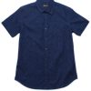 Matching Sets moleyapparels | Weave Print Short Sleeve Shirt Navy (Men'S Shirt)