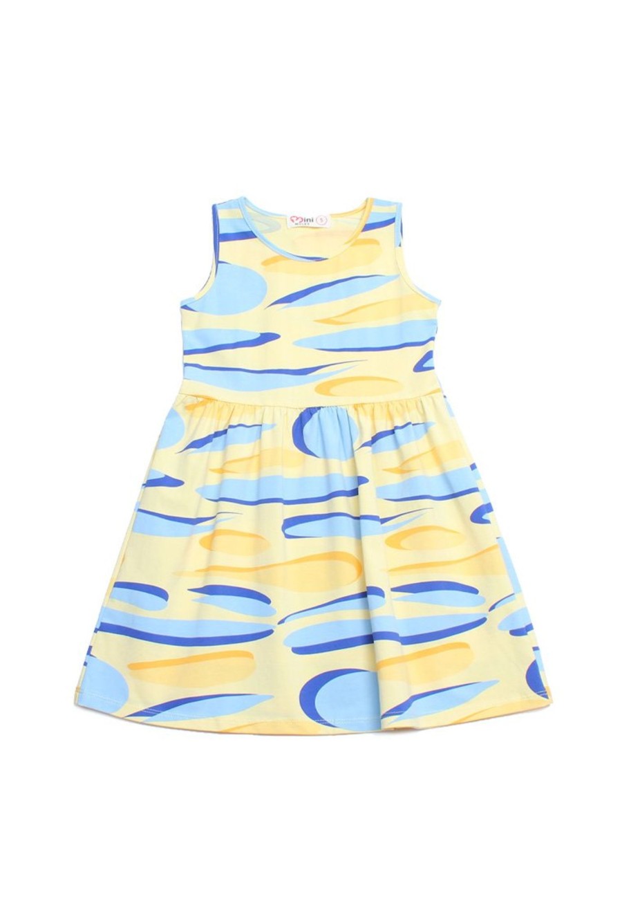 Matching Sets moleyapparels | Bubbles Print Dress Yellow (Girl'S Dress)