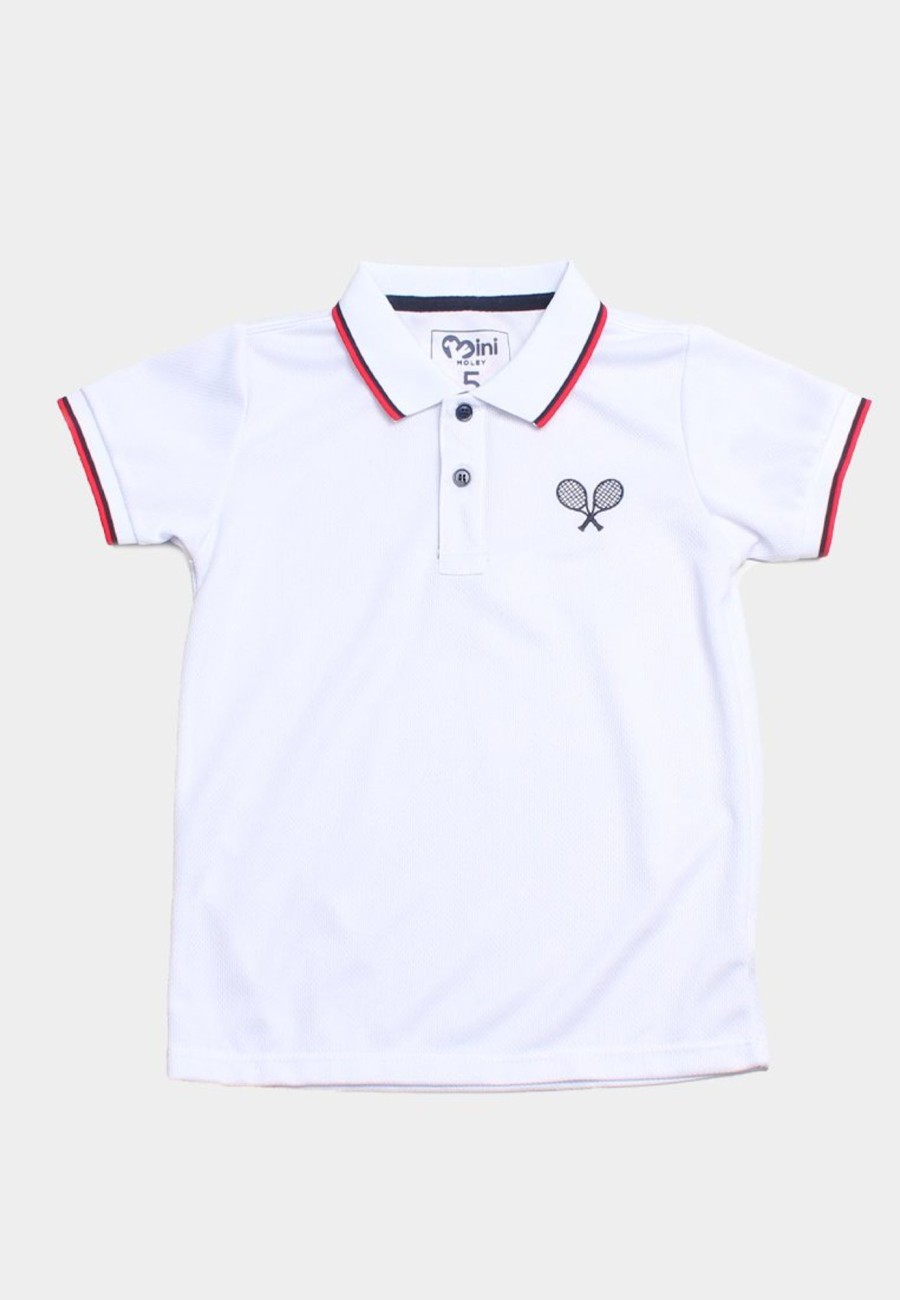 Boys moleyapparels | Racquet Sports Polo T-Shirt White (Boy'S T-Shirt)