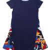 Ladies moleyapparels | Abstract Art Shift Dress Navy (Ladies' Dress)