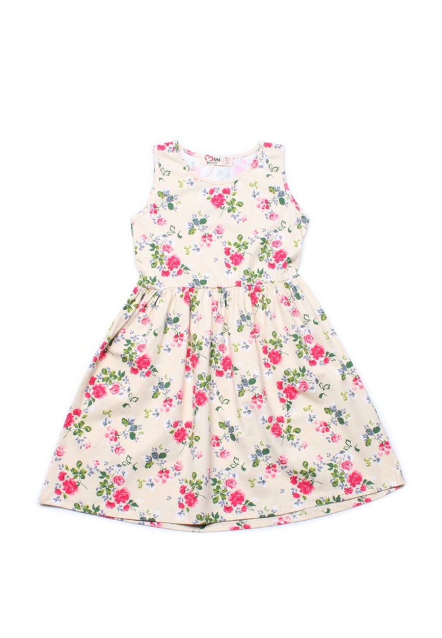 Matching Sets moleyapparels | Floral Print Dress Cream (Girl'S Dress)