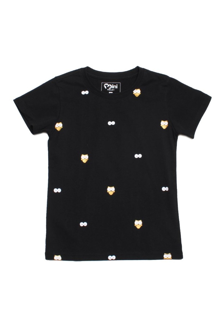 Matching Sets moleyapparels | Owl Print T-Shirt Black (Boy'S T-Shirt)