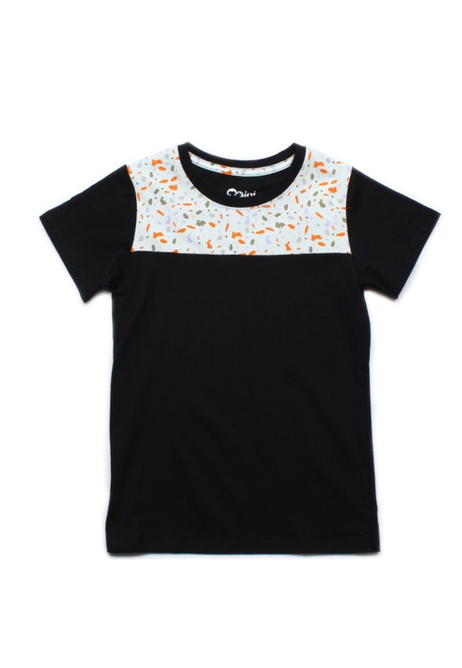 Matching Sets moleyapparels | Terrazzo Bunny Panel T-Shirt Black (Boy'S T-Shirt)