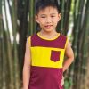 Boys moleyapparels | Colour Block Pocket Singlet Maroon (Boy'S Singlet)