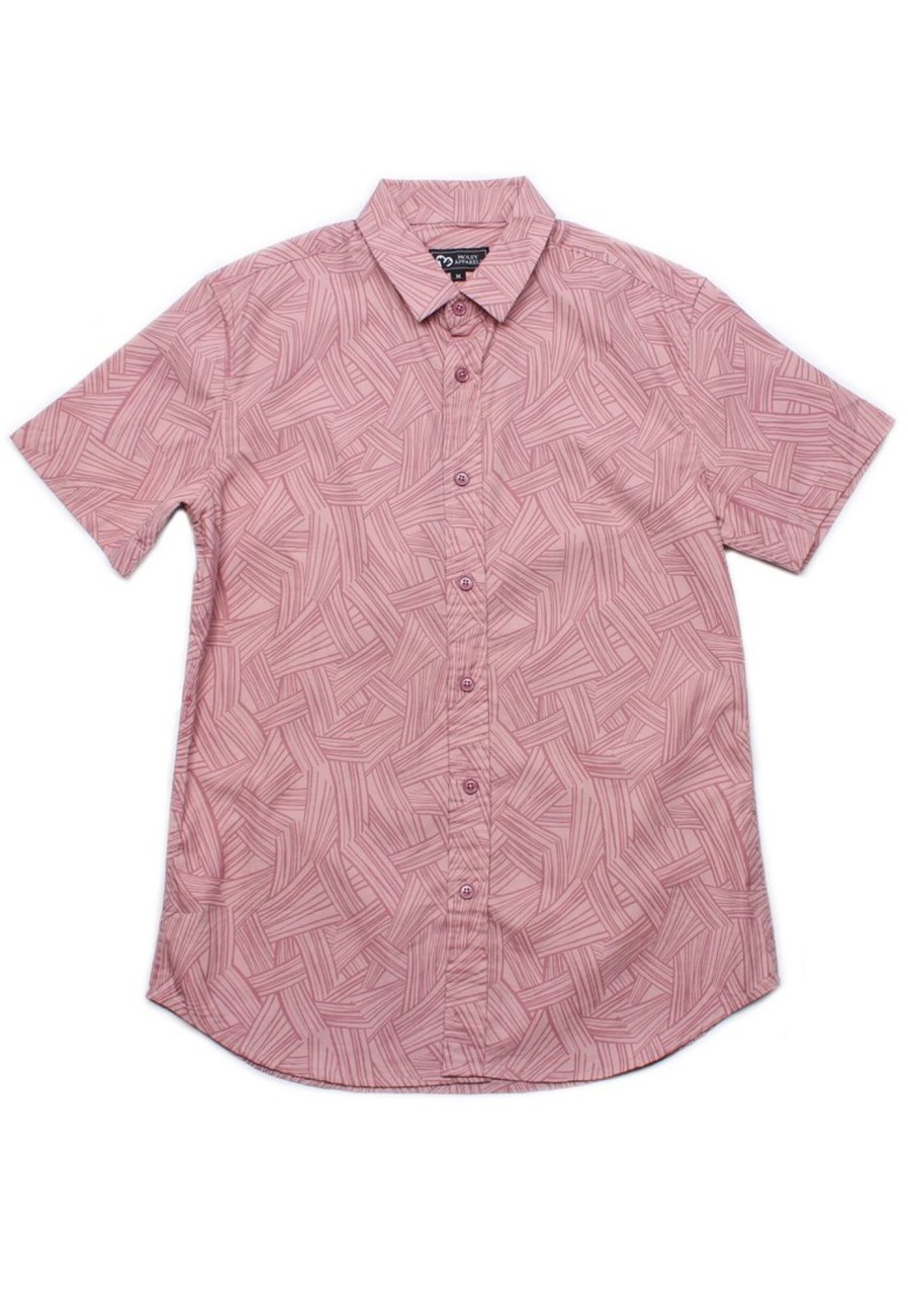 Matching Sets moleyapparels | Weave Print Short Sleeve Shirt Pink (Men'S Shirt)