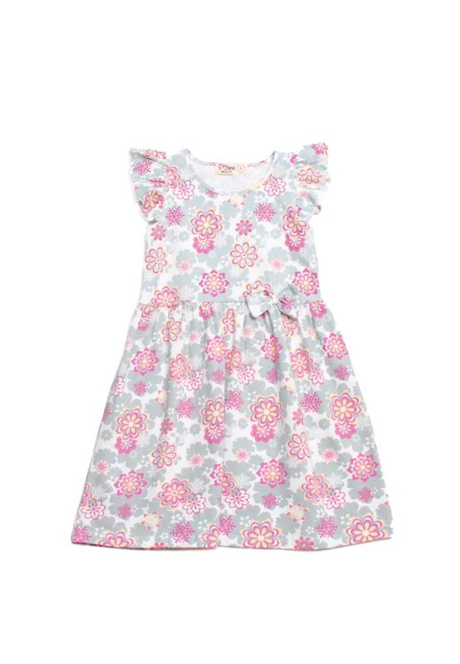 Girls moleyapparels | Floral Print With Ribbon Dress Pink (Girl'S Dress)