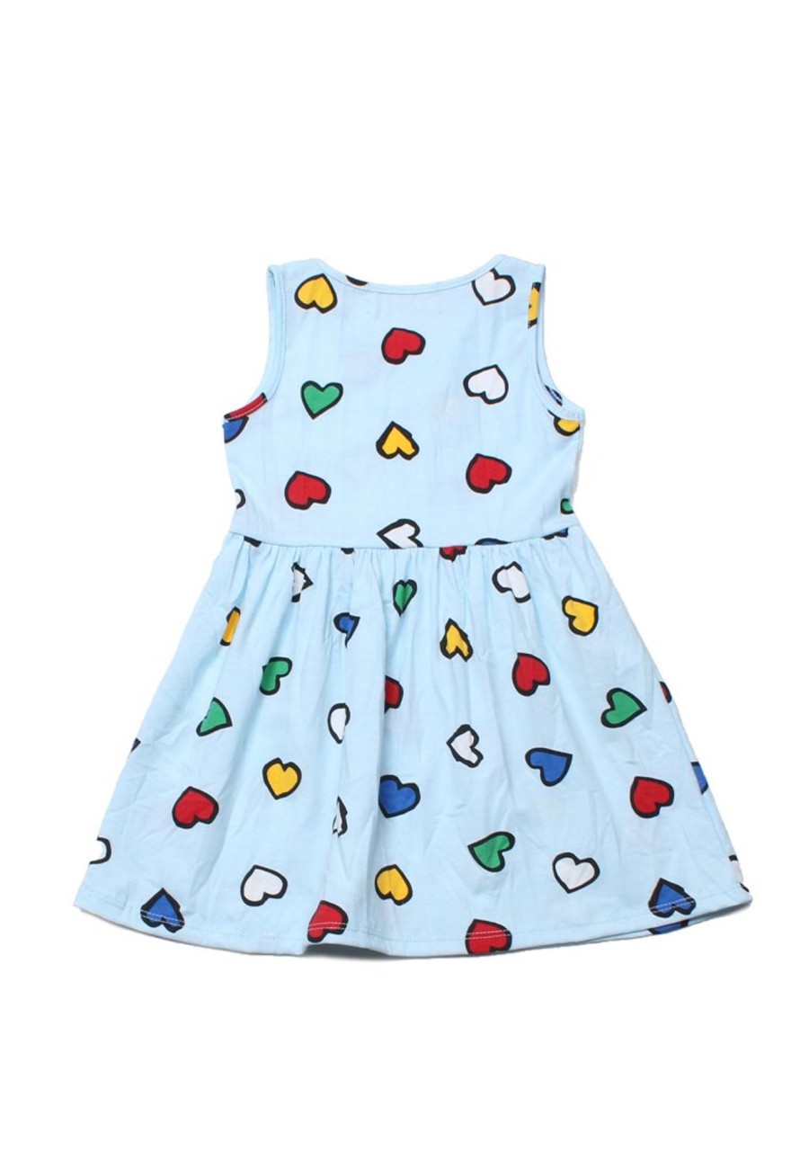 Girls moleyapparels | Colour Hearts Print Dress Blue (Girl'S Dress)