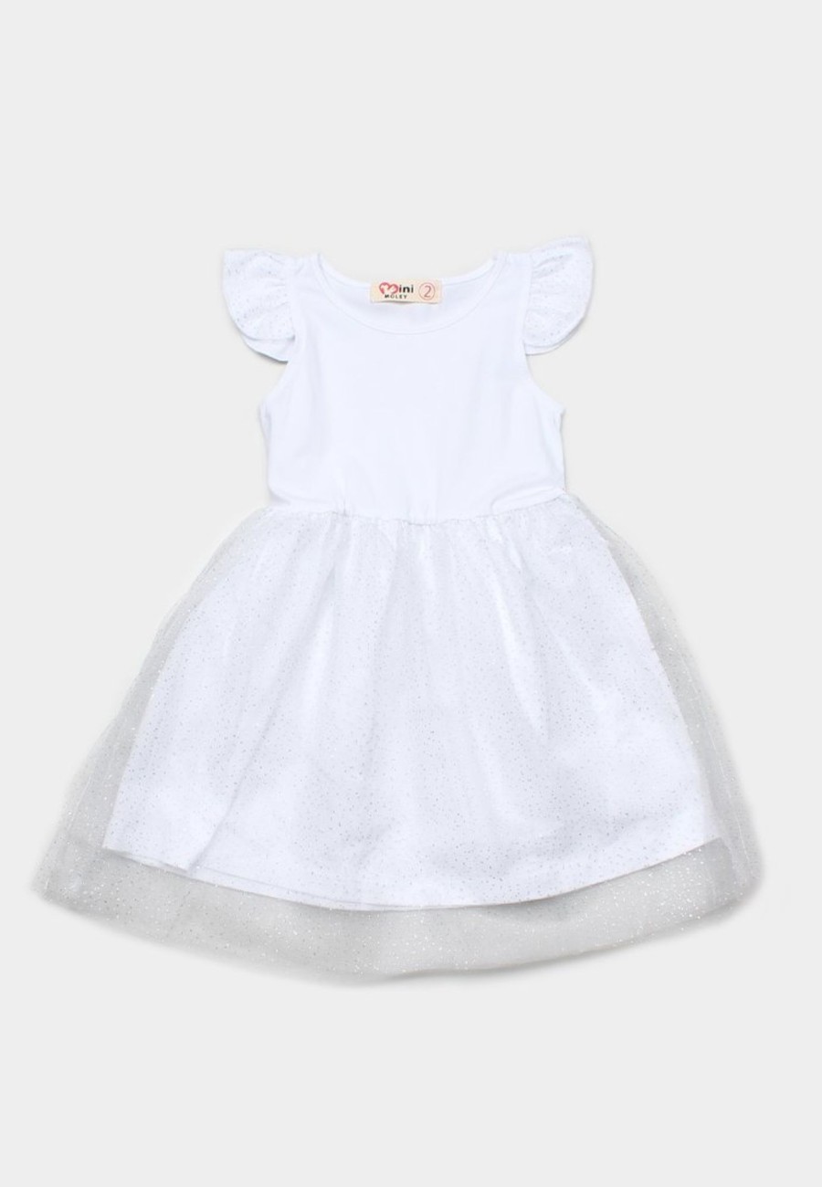 Girls moleyapparels | Glitter Bubble Dress White (Girl'S Dress)